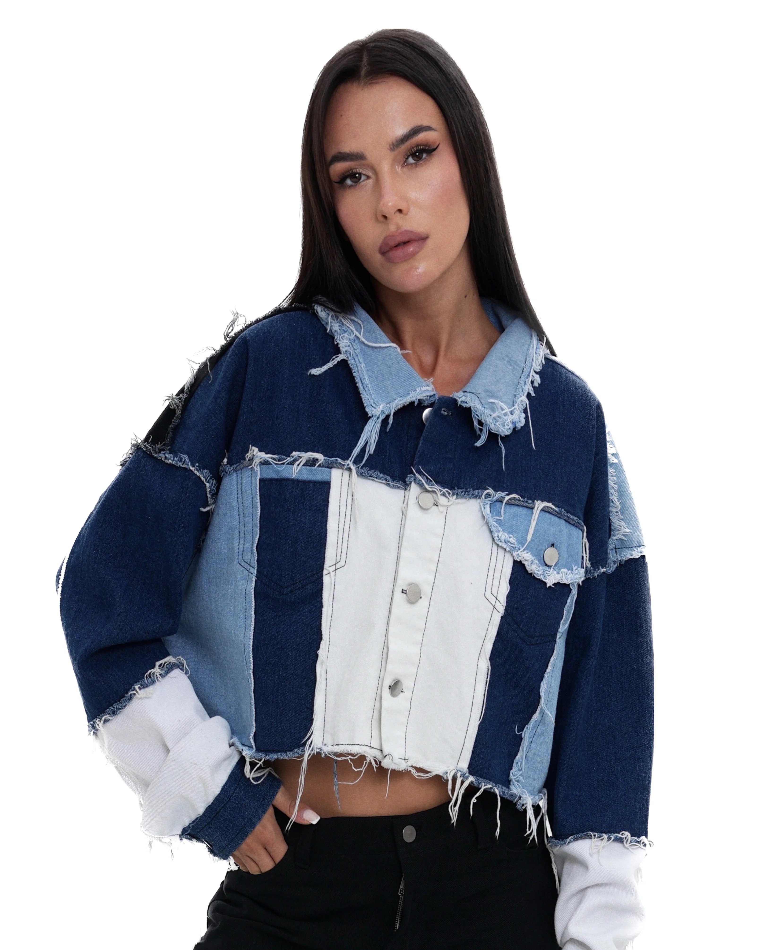DENIM PATCHWORK JACKET. - Image 3